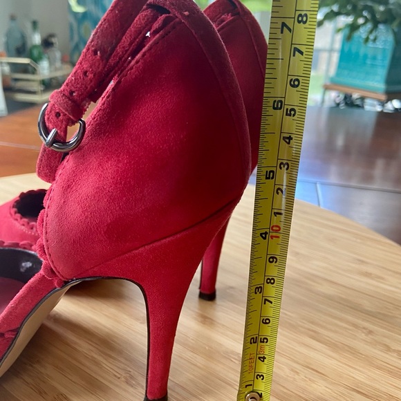 Red Suede Heels by Nine West with Box-Size 8 - Picture 11 of 13